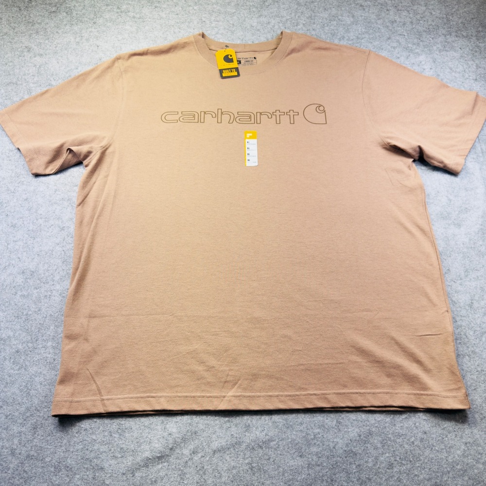 Carhartt T-Shirt Men XL Brown New Loose Fit Heavyweight Logo Graphic TK0195-M